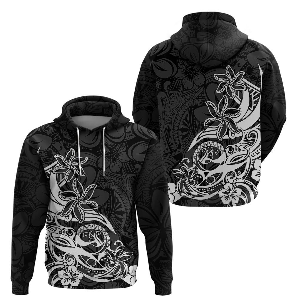 Polynesian Sunset Plumeria Hoodie Pacific Island Tribal Black Style LT9 - Polynesian Pride