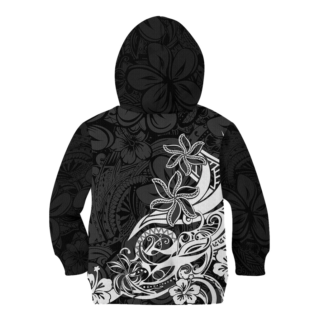 Polynesian Sunset Plumeria Kid Hoodie Pacific Island Tribal Black Style LT9 - Polynesian Pride