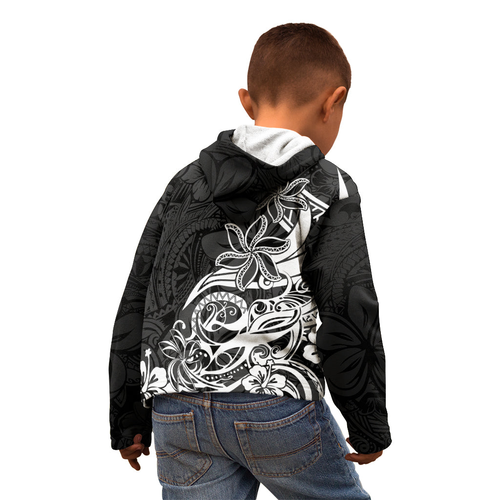 Polynesian Sunset Plumeria Kid Hoodie Pacific Island Tribal Black Style LT9 - Polynesian Pride
