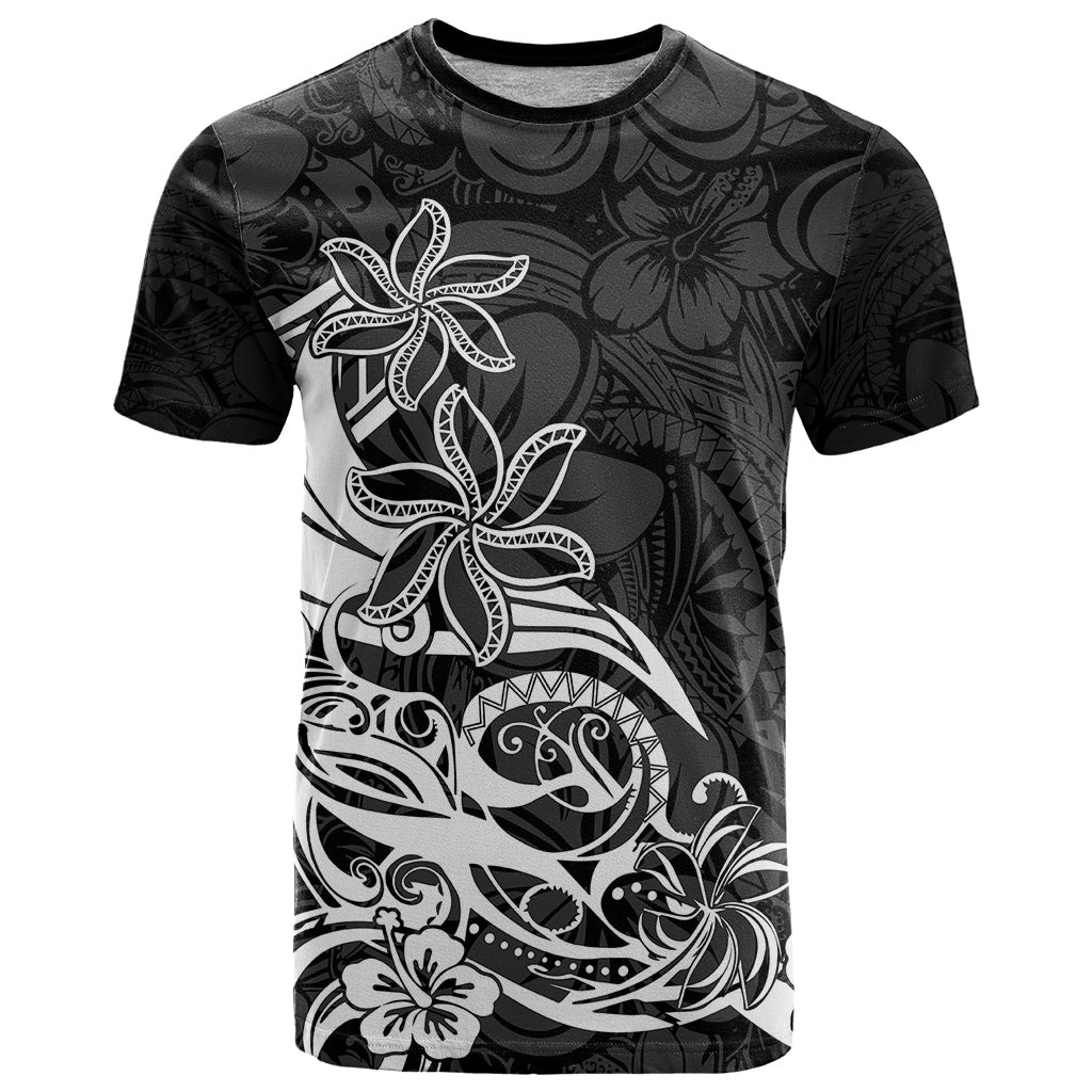 Polynesian Sunset Plumeria T Shirt Pacific Island Tribal Black Style LT9 Black - Polynesian Pride