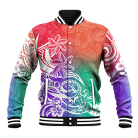 Polynesian Sunset Plumeria Baseball Jacket Pacific Island Tribal Blossom Style LT9 Unisex Blossom - Polynesian Pride