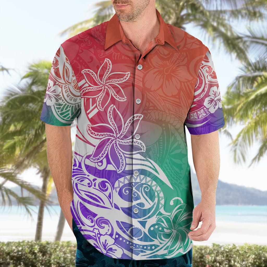 Polynesian Sunset Plumeria Hawaiian Shirt Pacific Island Tribal Blossom Style LT9 - Polynesian Pride
