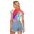 Polynesian Sunset Plumeria Raglan Cropped T Shirt Pacific Island Tribal Blossom Style LT9 - Polynesian Pride