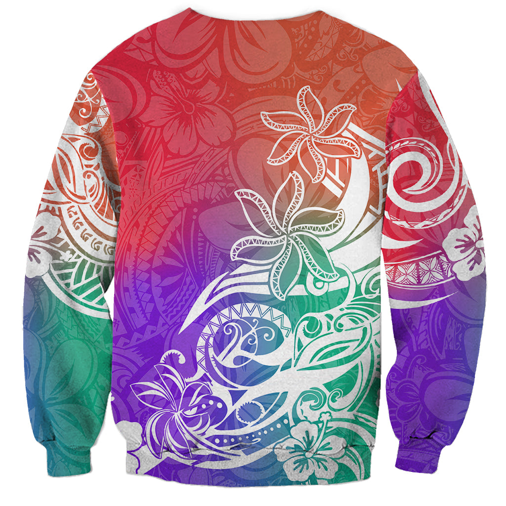 Polynesian Sunset Plumeria Sweatshirt Pacific Island Tribal Blossom Style LT9 - Polynesian Pride