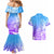 Polynesian Sunset Plumeria Couples Matching Mermaid Dress and Hawaiian Shirt Pacific Island Tribal Blue Style LT9 - Polynesian Pride