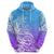 Polynesian Sunset Plumeria Hoodie Pacific Island Tribal Blue Style LT9 - Polynesian Pride