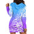 Polynesian Sunset Plumeria Hoodie Dress Pacific Island Tribal Blue Style LT9 - Polynesian Pride