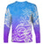 Polynesian Sunset Plumeria Long Sleeve Shirt Pacific Island Tribal Blue Style LT9 - Polynesian Pride