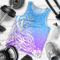 Polynesian Sunset Plumeria Men Tank Top Pacific Island Tribal Blue Style LT9 Blue - Polynesian Pride