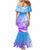 Polynesian Sunset Plumeria Mermaid Dress Pacific Island Tribal Blue Style LT9 - Polynesian Pride