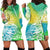 Polynesian Sunset Plumeria Hoodie Dress Pacific Island Tribal Green Style LT9 - Polynesian Pride