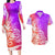 Polynesian Sunset Plumeria Couples Matching Long Sleeve Bodycon Dress and Hawaiian Shirt Pacific Island Tribal Purple Style LT9 Purple - Polynesian Pride