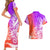 Polynesian Sunset Plumeria Couples Matching Short Sleeve Bodycon Dress and Hawaiian Shirt Pacific Island Tribal Purple Style LT9 - Polynesian Pride