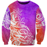 Polynesian Sunset Plumeria Sweatshirt Pacific Island Tribal Purple Style LT9 Unisex Purple - Polynesian Pride