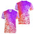 Polynesian Sunset Plumeria Women V Neck T Shirt Pacific Island Tribal Purple Style LT9 - Polynesian Pride