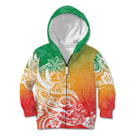 Polynesian Sunset Plumeria Kid Hoodie Pacific Island Tribal Reggae Style LT9 Zip Hoodie Reggae - Polynesian Pride