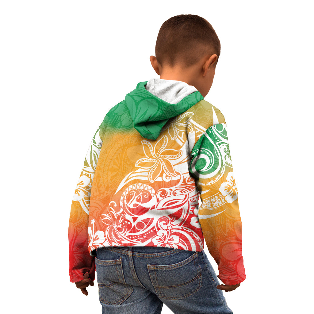 Polynesian Sunset Plumeria Kid Hoodie Pacific Island Tribal Reggae Style LT9 - Polynesian Pride
