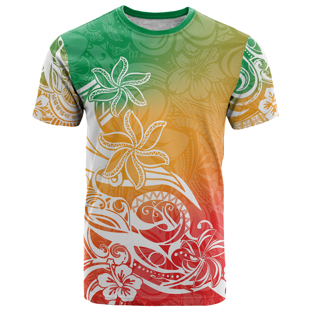 Polynesian Sunset Plumeria T Shirt Pacific Island Tribal Reggae Style LT9 Reggae - Polynesian Pride