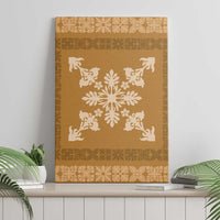 Hawaiian Quilt Block Design Canvas Wall Art Gold Hawaii Culture Motifs LT9 - Polynesian Pride