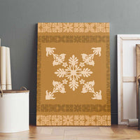 Hawaiian Quilt Block Design Canvas Wall Art Gold Hawaii Culture Motifs LT9 - Polynesian Pride