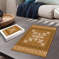 Hawaiian Quilt Block Design Puzzle Gold Hawaii Culture Motifs - Polynesian Pride