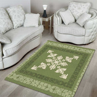 Hawaiian Quilt Block Design Area Rug Lime Hawaii Culture Motifs - Polynesian Pride