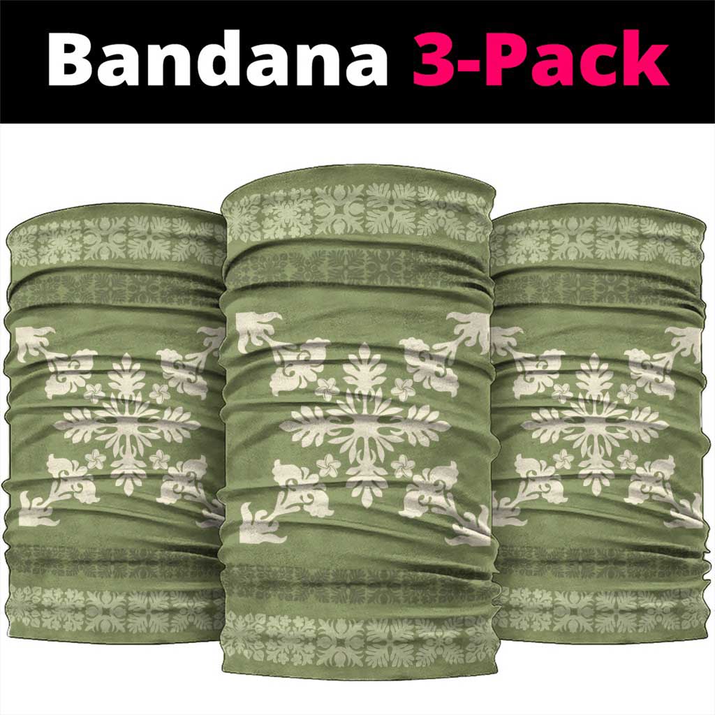 Hawaiian Quilt Block Design Neck Gaiter Lime Hawaii Culture Motifs - Polynesian Pride