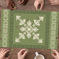 Hawaiian Quilt Block Design Puzzle Lime Hawaii Culture Motifs - Polynesian Pride