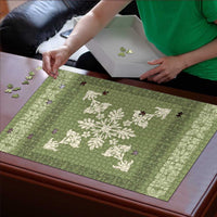 Hawaiian Quilt Block Design Puzzle Lime Hawaii Culture Motifs - Polynesian Pride