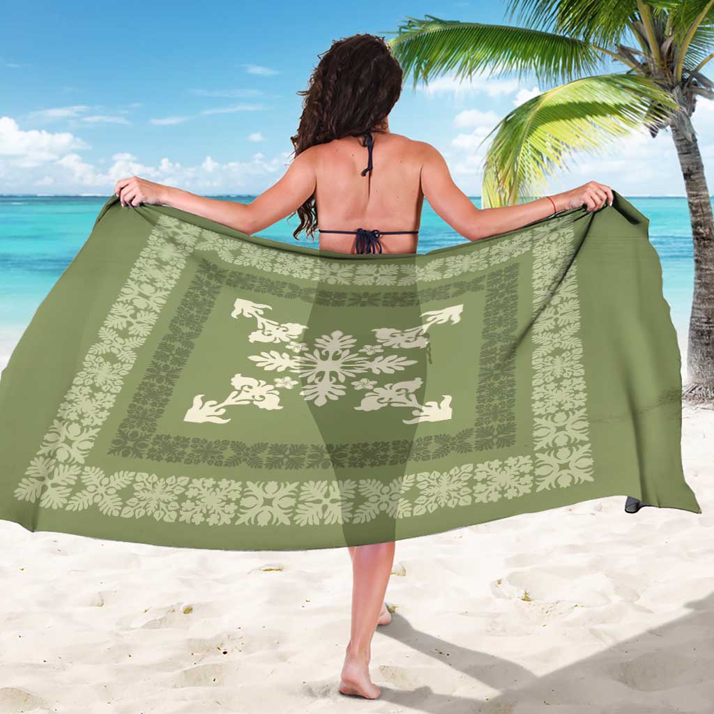 Hawaiian Quilt Block Design Sarong Lime Hawaii Culture Motifs - Polynesian Pride