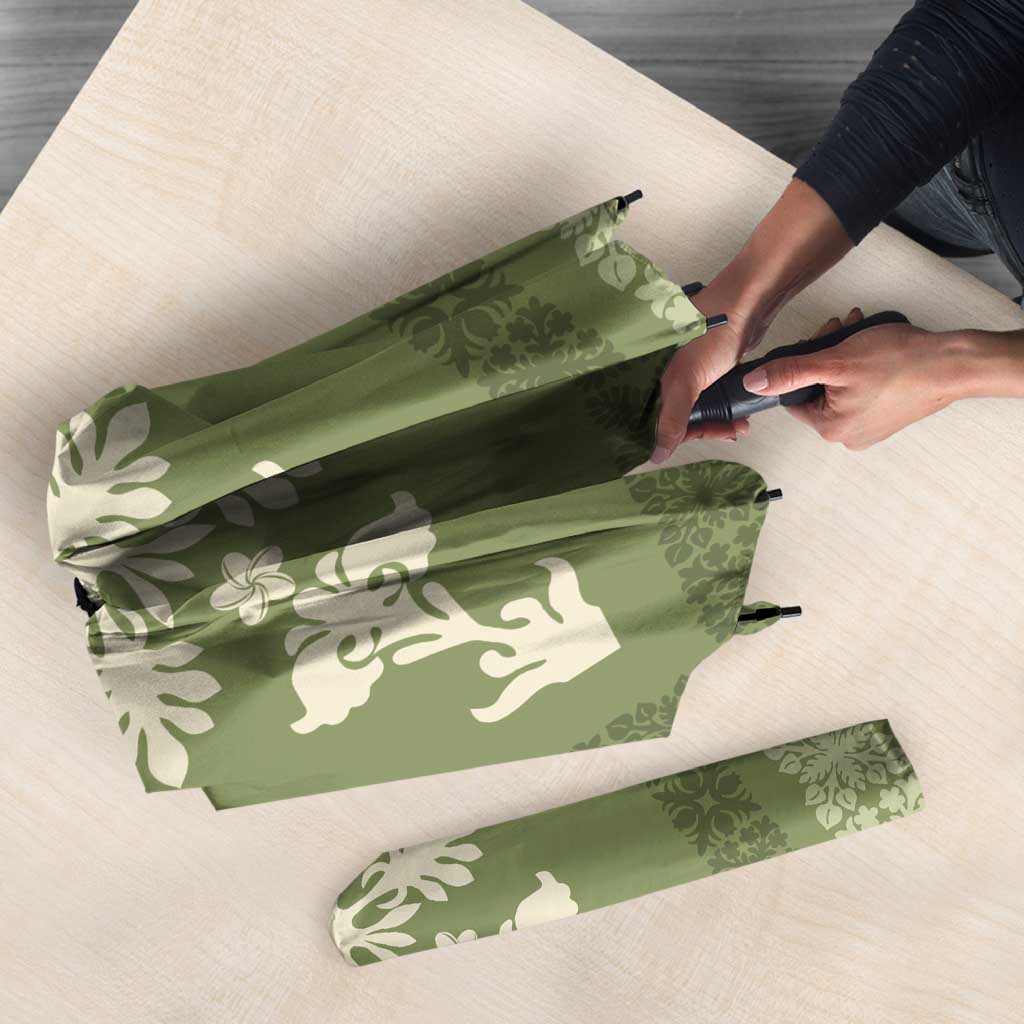 Hawaiian Quilt Block Design Umbrella Lime Hawaii Culture Motifs - Polynesian Pride