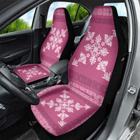 Hawaiian Quilt Block Design Car Seat Cover Pink Hawaii Culture Motifs - Polynesian Pride
