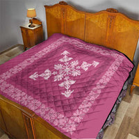 Hawaiian Quilt Block Design Quilt Pink Hawaii Culture Motifs - Polynesian Pride