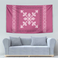 Hawaiian Quilt Block Design Tapestry Pink Hawaii Culture Motifs - Polynesian Pride