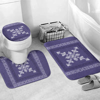 Hawaiian Quilt Block Design Bathroom Set Purple Hawaii Culture Motifs - Polynesian Pride