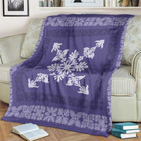 Hawaiian Quilt Block Design Blanket Purple Hawaii Culture Motifs - Polynesian Pride