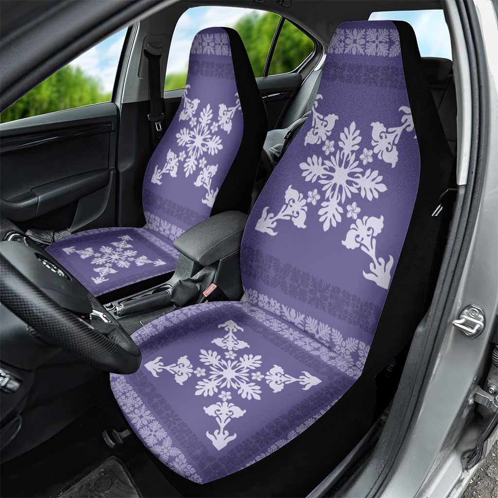 Hawaiian Quilt Block Design Car Seat Cover Purple Hawaii Culture Motifs - Polynesian Pride