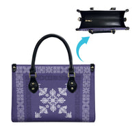 Hawaiian Quilt Block Design Leather Bag Purple Hawaii Culture Motifs LT9 - Polynesian Pride
