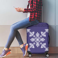 Hawaiian Quilt Block Design Luggage Cover Purple Hawaii Culture Motifs - Polynesian Pride