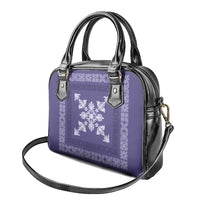 Hawaiian Quilt Block Design Shoulder Handbag Purple Hawaii Culture Motifs - Polynesian Pride