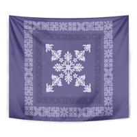 Hawaiian Quilt Block Design Tapestry Purple Hawaii Culture Motifs - Polynesian Pride