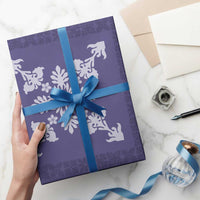 Hawaiian Quilt Block Design Wrapping Paper Purple Hawaii Culture Motifs - Polynesian Pride