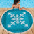 Hawaiian Quilt Block Design Beach Blanket Teal Hawaii Culture Motifs - Polynesian Pride
