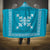 Hawaiian Quilt Block Design Hooded Blanket Teal Hawaii Culture Motifs - Polynesian Pride