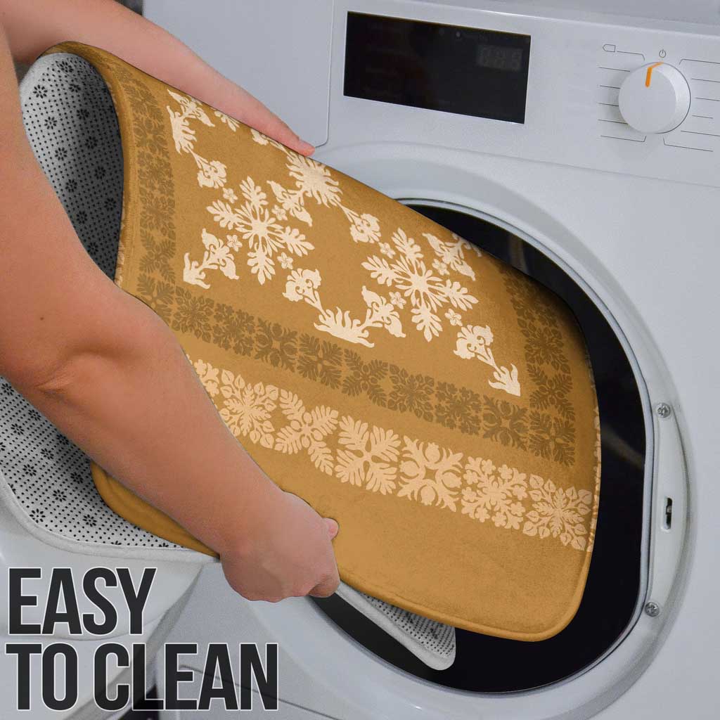 Hawaiian Quilt Pattern Bathroom Set Gold Hawaii Culture Tropical - Polynesian Pride