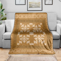 Hawaiian Quilt Pattern Blanket Gold Hawaii Culture Tropical - Polynesian Pride