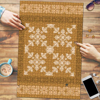 Hawaiian Quilt Pattern Puzzle Gold Hawaii Culture Tropical - Polynesian Pride