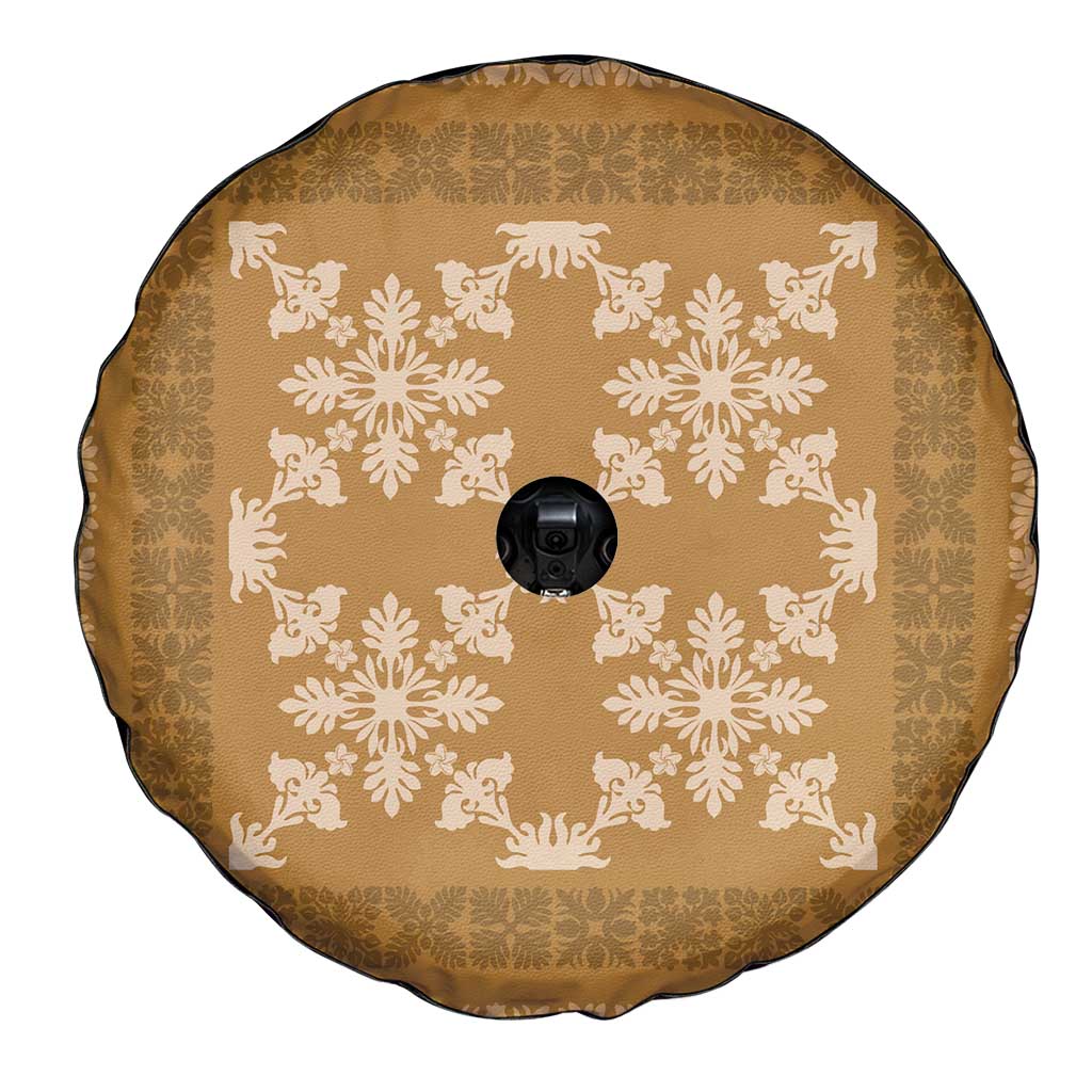 Hawaiian Quilt Pattern Spare Tire Cover Gold Hawaii Culture Tropical - Polynesian Pride