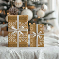 Hawaiian Quilt Pattern Wrapping Paper Gold Hawaii Culture Tropical - Polynesian Pride