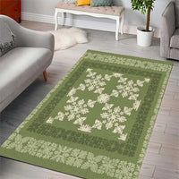 Hawaiian Quilt Pattern Area Rug Lime Hawaii Culture Tropical - Polynesian Pride